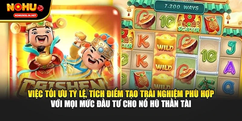 Việc tối ưu tỷ lệ, tích điểm tạo trải nghiệm phù hợp với mọi mức đầu tư cho nổ hũ Thần Tài